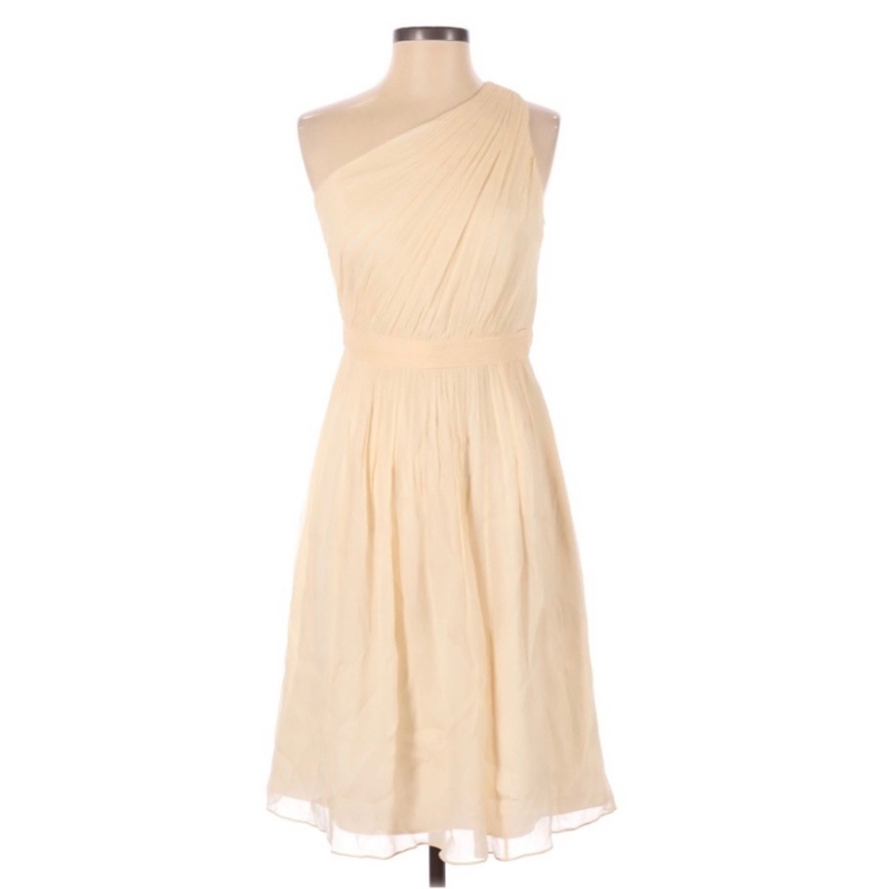 NEW J. Crew Chiffon Silk Kylie Dress Champagne Size 6 Tall (T6)